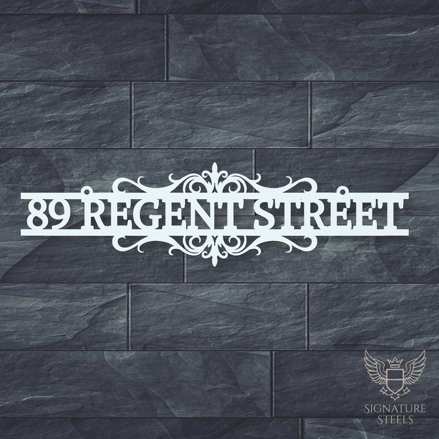 Ornate Decorative Metal House Number Sign