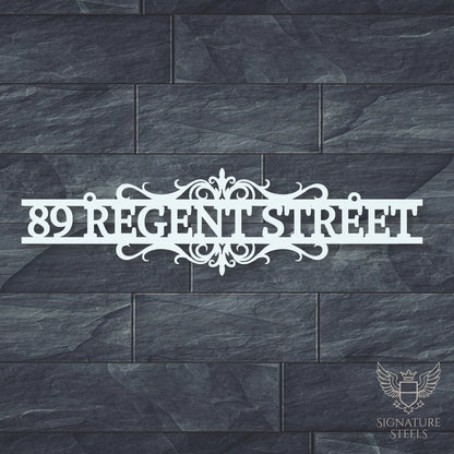 Ornate Decorative Metal House Number Sign