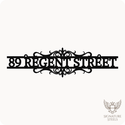 Ornate Decorative Metal House Number Sign