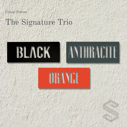 Modern Stencil Number Silhouette with Geometric Divider Lines | Personalized Laser Cut Address Plaque