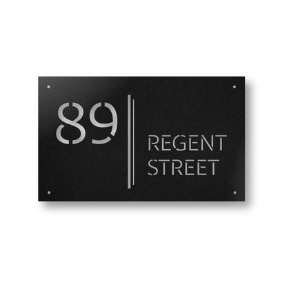 Modern Architectural House Number Sign with Dual Vertical Bars